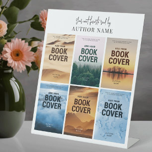 Sechs Buchcover Minimalistischer Autorentreffen-Ev Sockelschild