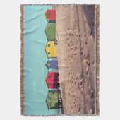 Sechs bunte Strand-Hütte | Cape Town, Südafrika Decke (Vorderseite Vertikal)