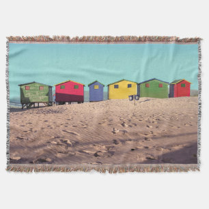 Sechs bunte Strand-Hütte   Cape Town, Südafrika Decke
