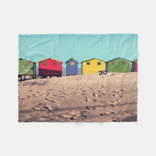 Sechs bunte Strand-Hütte   Cape Town, Südafrika Fleecedecke