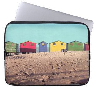 Sechs bunte Strand-Hütte Cape Town, Südafrika Laptopschutzhülle