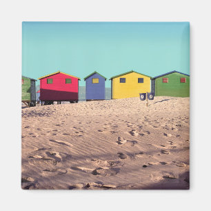 Sechs bunte Strand-Hütte Cape Town, Südafrika Magnet