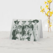 Sechs Cowgirls in den Hüten und in den Schärpen Karte (Gelbe Blume)