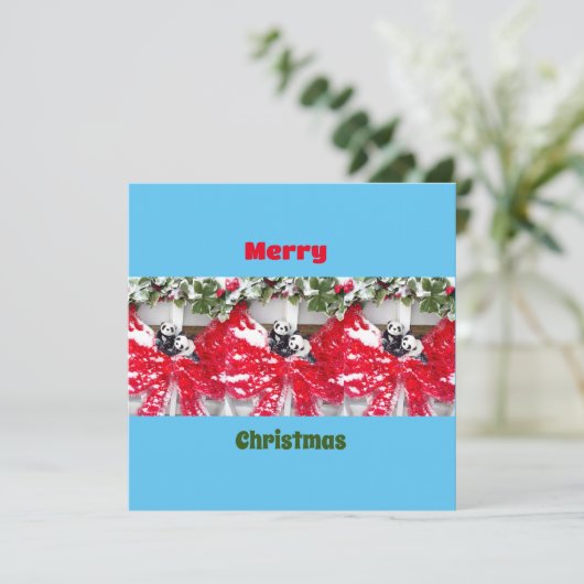 Sechs Darling Pandas zu Weihnachten (Stehend Vorderseite)