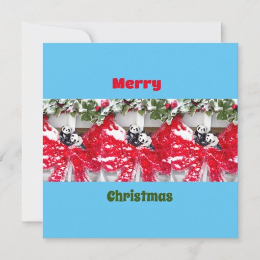 Sechs Darling Pandas zu Weihnachten (Vorderseite)