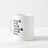 Sechs Edelgase auf dem Periodensystem der Elemente Kaffeetasse (Vorderseite Links)