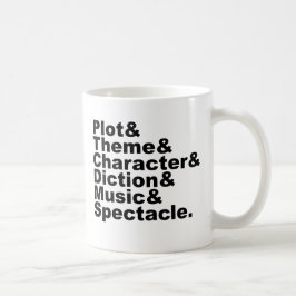 Sechs Element von Poetics und von Drama durch Kaffeetasse