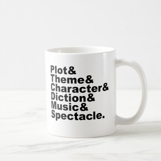 Sechs Element von Poetics und von Drama durch Kaffeetasse (Rechts)
