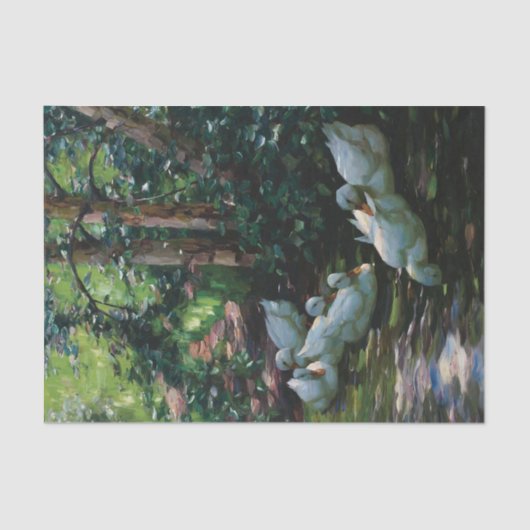 Sechs Enten in Wasser von Alexander Koester Seidenpapier (Vorderseite)