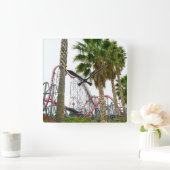 Sechs Fahnen Magic Mountain Quadratische Wanduhr (Zuhause)