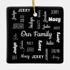 Sechs Familien in Coolen Schriftart Keramikornament