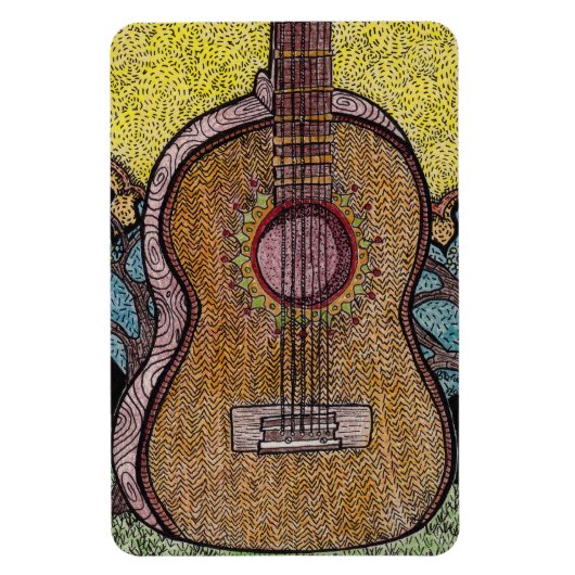 "# Sechs" Flexible Gitarre Magnet (Vertikal)