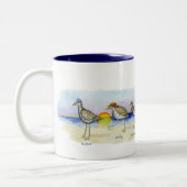 sechs Flussuferläufer auf einer Tasse (Links)