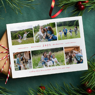 Sechs Foto-Collage einfamilie rot Weihnachten