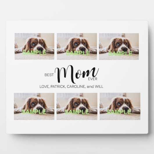 Sechs Foto Collage Tabletop Plaque mit Easel Fotoplatte (Vorderseite)