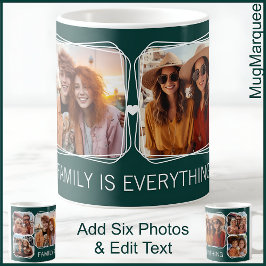 Sechs Fotos Collage Christmas Green C21 Vater Vate Kaffeetasse