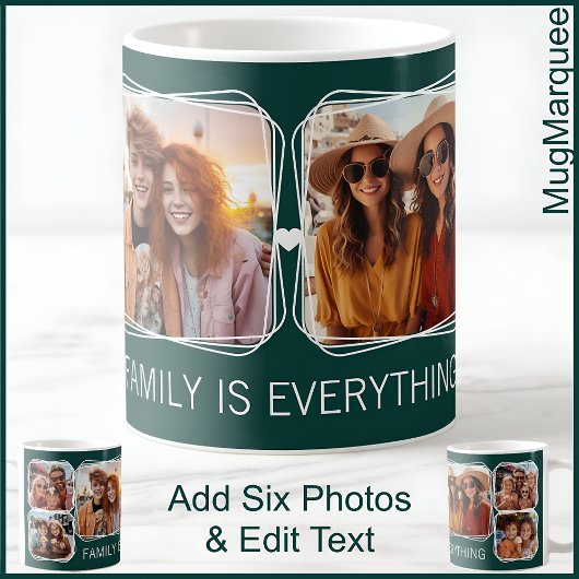 Sechs Fotos Collage Christmas Green C21 Vater Vate Kaffeetasse