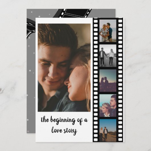 Sechs Fotos Collage Inspirational Save the Date (Vorne/Hinten)