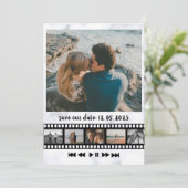 Sechs Fotos Collage Movie Inspirierte Save the Dat Einladung (Stehend Vorderseite)