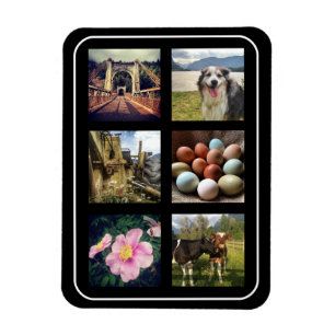 Sechs Fotos Instagram Collage Magnet