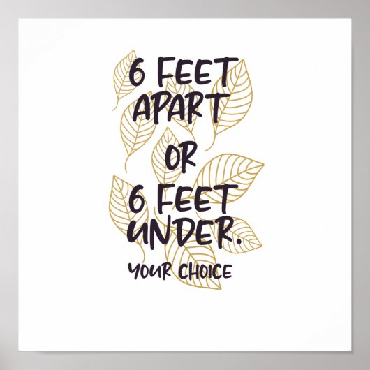 Sechs Fuß ein Teil oder 2 Meter unter Poster (Vorne)