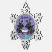 Sechs Gans-Weihnachtsverzierung Schneeflocken Zinn-Ornament (Rechts)