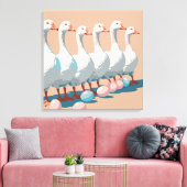 Sechs Gänse A-Lay Cut-Out Stift 3 Leinwanddruck (Insitu (Wohnzimmer))