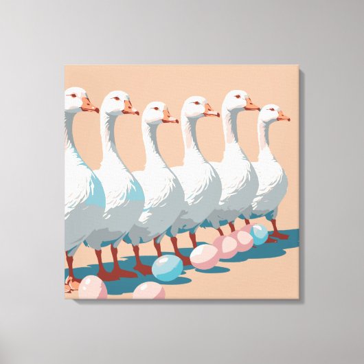 Sechs Gänse A-Lay Cut-Out Stift 3 Leinwanddruck (Vorderseite)