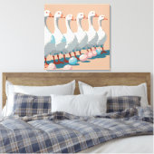 Sechs Gänse A-Lay Cut-Out Stift 3 Leinwanddruck (Insitu (Schlafzimmer))