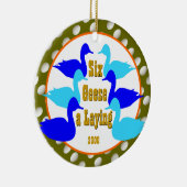 Sechs Gänse a-Lay - Gewohntes Jahr Keramik Ornament (Rechts)