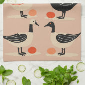 Sechs Gänse-A-Lay-Mid-Century Retro-Schnitt 4 Geschirrtuch (Gefaltet)