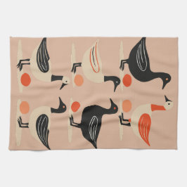 Sechs Gänse-A-Lay-Mid-Century Retro-Schnitt 4 Geschirrtuch