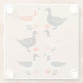 Sechs Gänse-A-Lay-Mid-Century Retro-Schnitt 4 Glasuntersetzer (Rückseite)