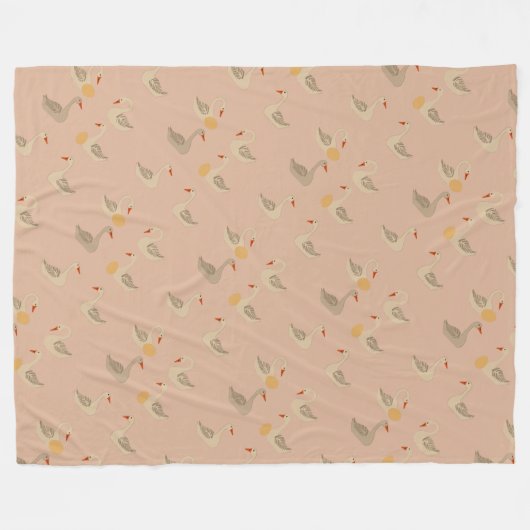 Sechs Gänse-A-Lay-Mid-Century Retro-Schnitt-Out 1 Fleecedecke (Vorderseite (Horizontal))