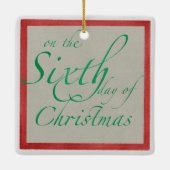 Sechs Gänse a-Lay Square Weihnachtsschmuck (Rückseite)