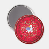 Sechs Gänse alarisieren Magnet (Vorderseite/Rückseite)