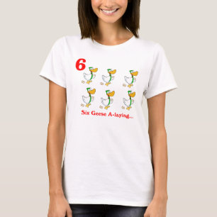 Sechs Gänse Ein-Legen T-Shirt
