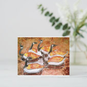 Sechs Gänse eine Lese Postkarte (Stehend Vorderseite)