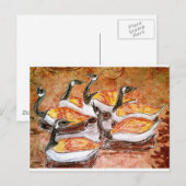 Sechs Gänse eine Lese Postkarte (Vorne/Hinten)