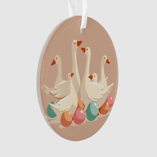 Sechs Gänse im Stilstil, A-Lay Cut-Out Ornament (Vorderseite)