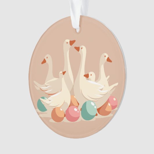 Sechs Gänse im Stilstil, A-Lay Cut-Out Ornament (Vorderseite)