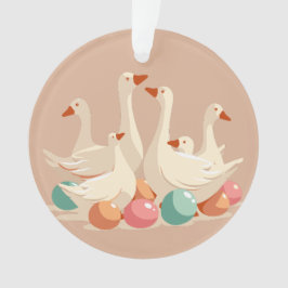 Sechs Gänse im Stilstil, A-Lay Cut-Out Ornament