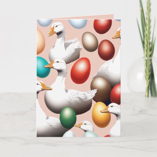 Sechs Gänse Lay-Out Feiertagskarte (Vorderseite)