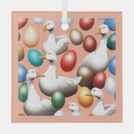 Sechs Gänse Lay-Out Ornament Aus Glas