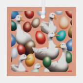 Sechs Gänse Lay-Out Ornament Aus Glas (Rückseite)