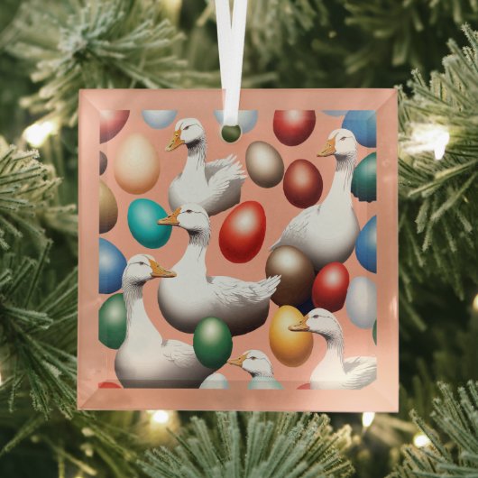 Sechs Gänse Lay-Out Ornament Aus Glas (Insitu)