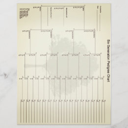 Sechs Generationen Stammbaum Papier Vintage-Look