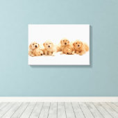Sechs Golden Retriever Welpen Leinwanddruck (Insitu (Holzboden))