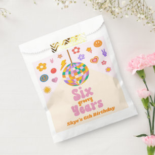Sechs Groovy Jahre Disco Ball 6. Geburtstagsfeier Geschenktütchen