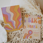 Sechs Groovy Years Einladung | Einladung zum 6. Ge